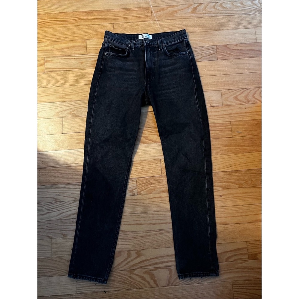 Reformation Black Straight Leg Jeans Sz 25
